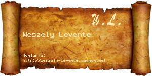 Weszely Levente névjegykártya